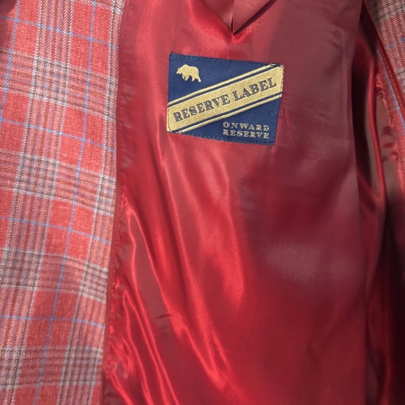 NWT Onward Reserve Di Pray Apple Plaid Sport Coat in Apple- 48R - Picture 3 of 5